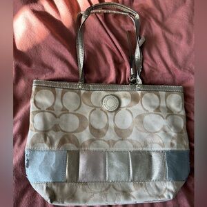 Coach Signature Tote Bag - Brown and Gray Tones